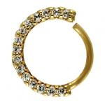 Front CZ Tragus / Cartilage Ear Hoop in Gold